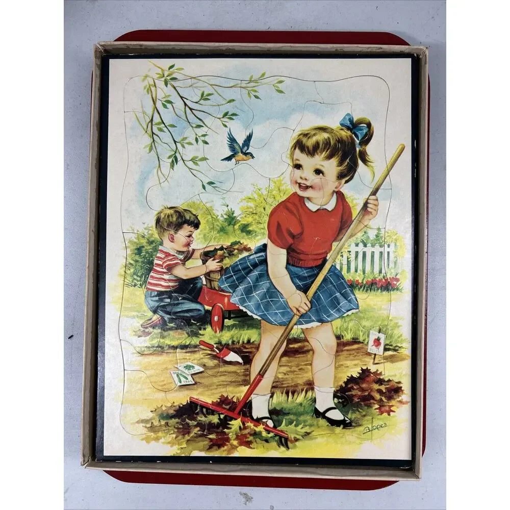 3 Vintage Whitman Frame Tray Puzzle Set Large Size 13x10 Scroll‎ Cut Pieces 4711